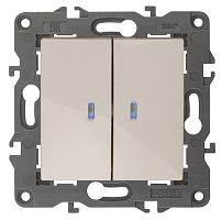 Выключатель с подсветкой без рамки Эра Elegance 2-кл. слоновая кость картинка